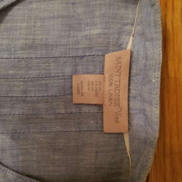 Linen blue Top size M - Picture 4 of 5